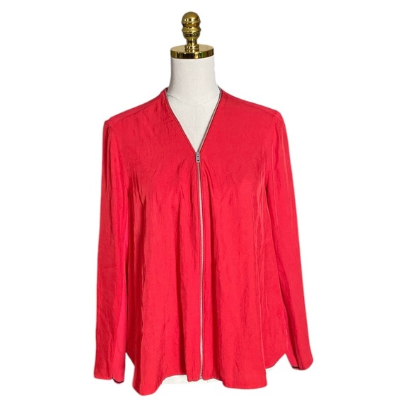 RAG & BONE | Vanessa V Neck Zip Front Orange Top Size M - Picture 4 of 11